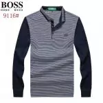 sport boss t-shirt manche longue orange phlash pinstripe gris